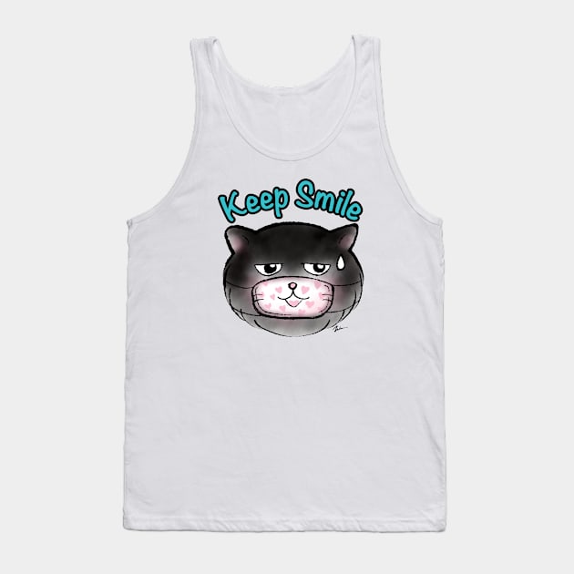 Keep smile black cat Tank Top by juliewu